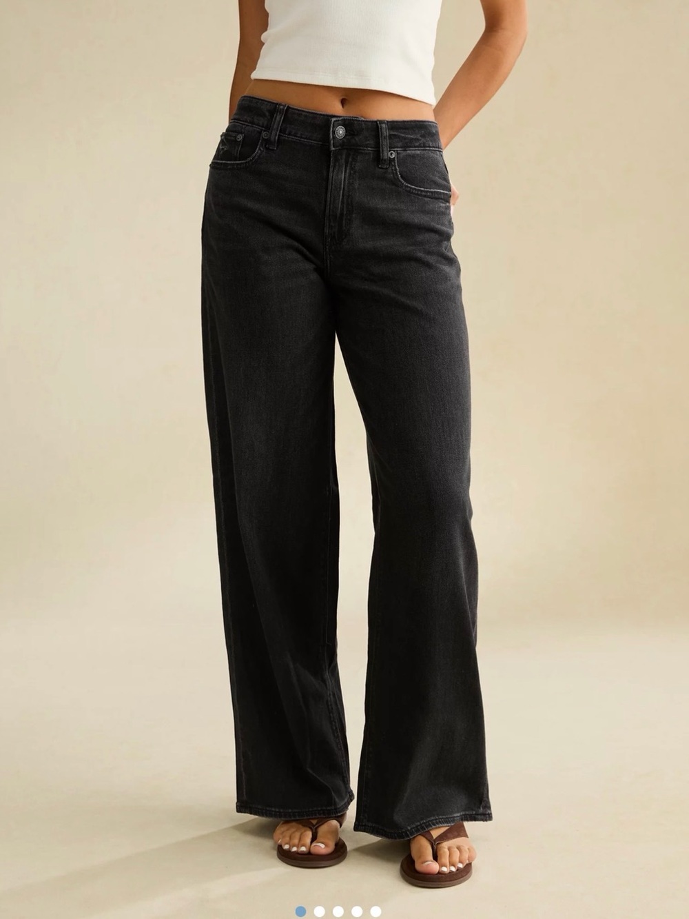 AE Dreamy Drape Stretch Curvy Super High-Waisted Baggy Wide-Leg Jean